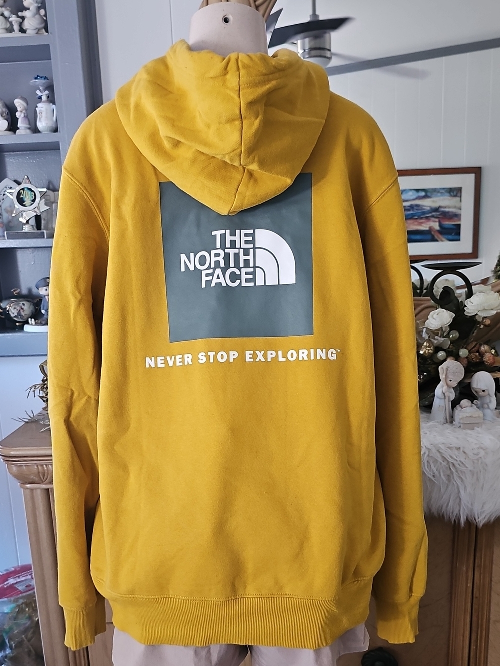 The North Face Men’s Mustard Yellow Crewneck Hoodie Size Large